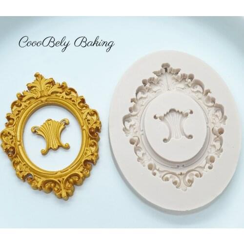 1pcs Flower Lace Frame Silicone Fondant Mold Wedding Cake Decorating Tools Pastry Kitchen Baking Accessories Cake Tools FM1480