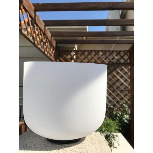 Quartz Crystal Singing White Bowl 14inch With Free Mallet For Meditation Chakra Healing