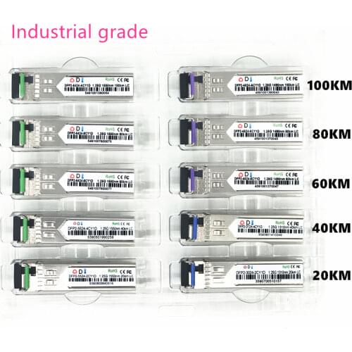 LC SFP Fiber optic module Industrial grade -40~+80 Celsius 1.25G20/40/60/80/100KM 1310/1490/1550nm compatible optical module