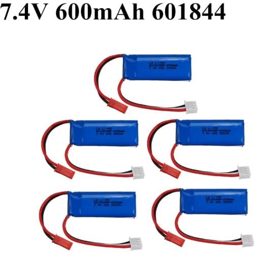 7.4V 450mAh 20C Lipo Battery for WLtoys K969 K979 K989 K999 P929 P939 RC Car Parts 2s 7.4v Battery 1pcs to 5pcs