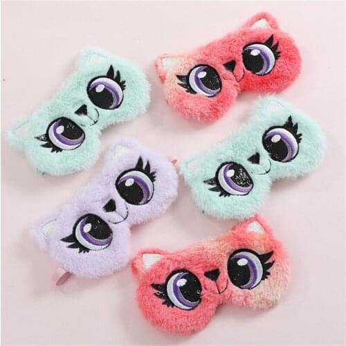 Plush Panda Sleeping Mask Eyepatch Cartoon Eye Cover for Eye Travel Relax Sleeping Aid Eye Patch Shading Eye Mask Soft Silk