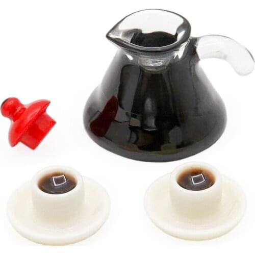 Odoria 1:12 Miniature Coffeepot and Cups Set Dollhouse Kitchen Accessories
