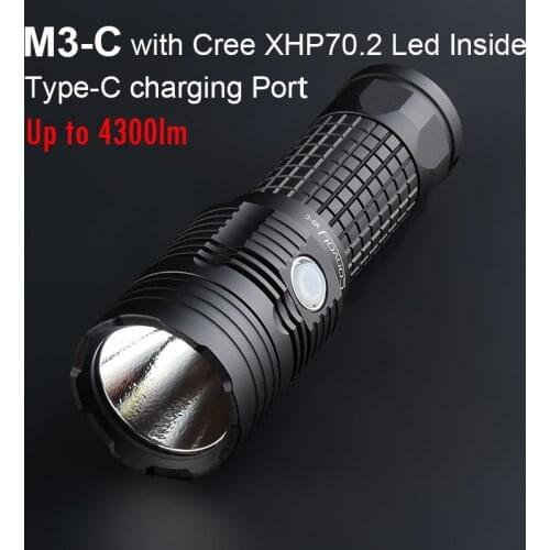 High Powerful Flashlight Convoy M3-C with Cree XHP70.2 Led Driver 4300lm Laterna 26650 Torch Flash Light Camping Hunting Lamp
