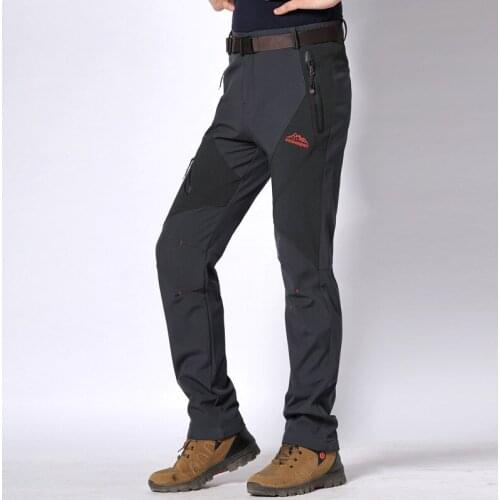 Mens Windstopper Pants Women Softshell Climbing Camping Hiking Sports Cargo Pants Military Tactical Fishing Fleece Trousers 5XL