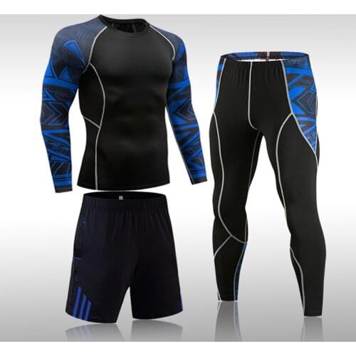 Mens Compression Sport Suits Gym Tights Training Clothes Workout Jogging Set Running Rashguard Tracksuit Sportswear For Men