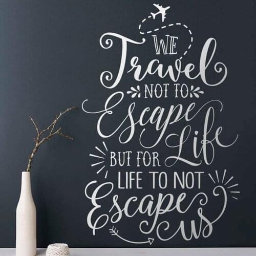 We Travel Not To Scape Wall Quote Decal Travel Quote Travel Wall Decal, Vinyl Wall Decal For Home Bedroom Wall Decor WZ203