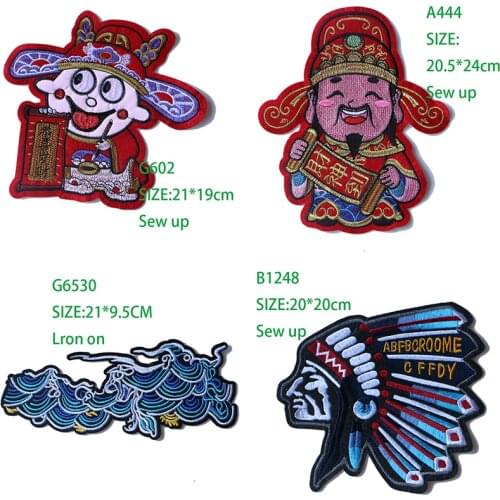 3D Chinese wind god of wealth Clouds Eagle Eagle cartoon Patch for Clothing Sticker for Boy Girl DIY Patches T-shirt Badges