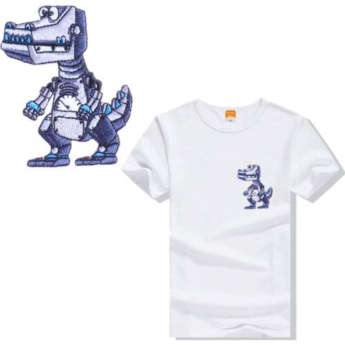 Robot dog flower Heat Transfer Patches For Stripe Clothes Patch A-level Washable Iron On Applique DIY Clothing Sticker