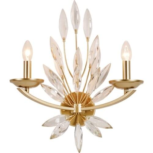New luxury crystal wall lamp gold sconce AC110V 220V lustre LED wall lights for home and hotel