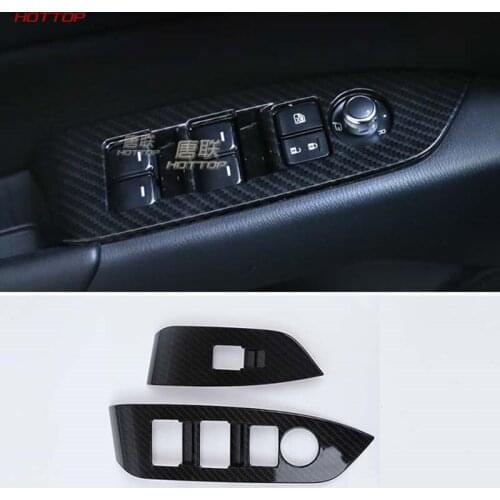 For Mazda CX-5 CX5 2017 2018 LHD ABS Carbon Fiber window switches cover Interior car Styling Accessories
