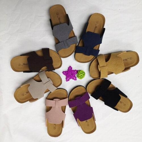 Children Cork Slippers Fashion Summer Sandals Kids Sandals Suede Leather Flat Shoes Child Boys Girls Spring Autumn Beach Shoe