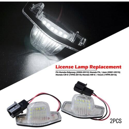 LED License Plate Light White Rear Fit For Crosstour CR-V FR-V / Edix 05-09 HR-V JAZZ 02-14 Odyssey Car Accessories