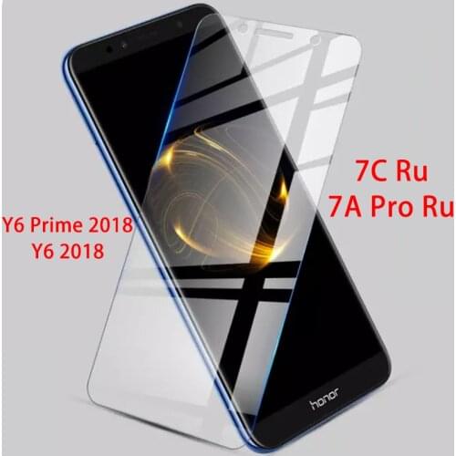 Protective Glass Case For Huawei Honor 7C 7A Pro Ru Y6 Prime Tempered Glas 7 C A C7 A7 Honor7c Honor7a Sreen Protector Film