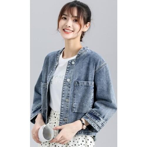 GUUZYUVIZ White Ladies Denim Winter Coats Casual Long Sleeve Jeans Jacket Women Vintage Korean
