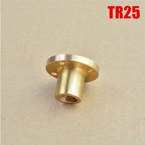 1pcs 3D printer T25 Brass Nut Z-axis trapezoidal nut POM for TR25 Lead Screw Pitch 5mm Lead 5mm