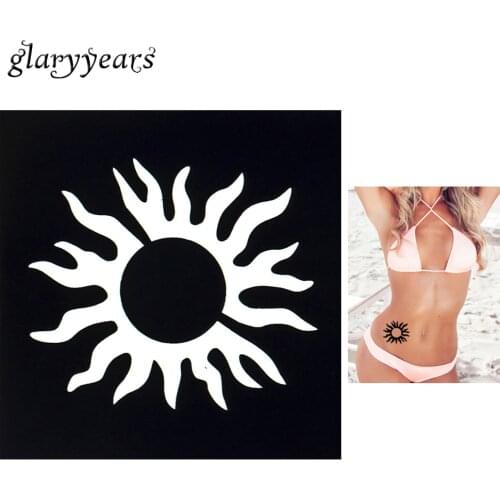 1 PC Tattoo Stencil Body Wrist Art Airbrush Painting Sun Flame Small Henna Indian Stencil Design Hollow Tattoo Template Mold G65