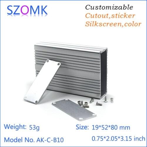 4 pcs, 19*52*80mm szomk aluminum electronics amplifier case control enclosure outlet boxes aluminum power supply junction box