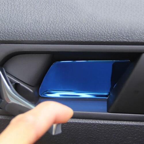 4PCS/Set Auto Inner Door Bowl Handle Decoration Cover Trim Stickers For Skoda Rapid Spaceback 2013-2020 Car Interior Accessories