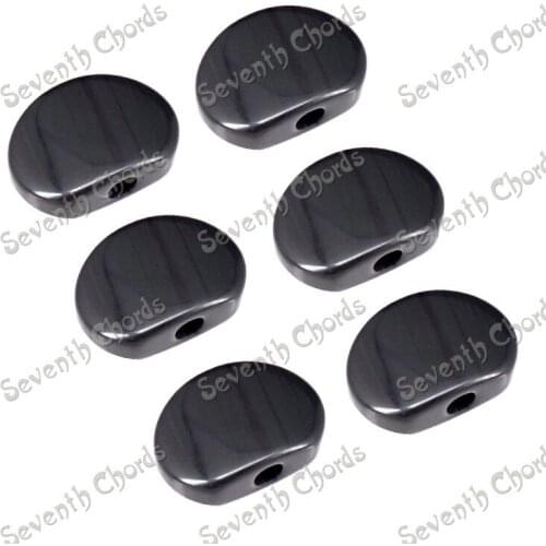 6 Pcs Acrylic Big Oval Guitar Tuning Pegs Tuners Machine Heads Replacement Button Knobs Handle Cap tip - Black