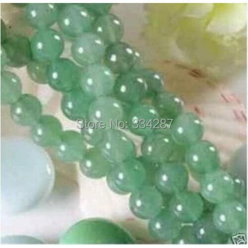 8mm Natural Green Jades Round Loose Beads 15"