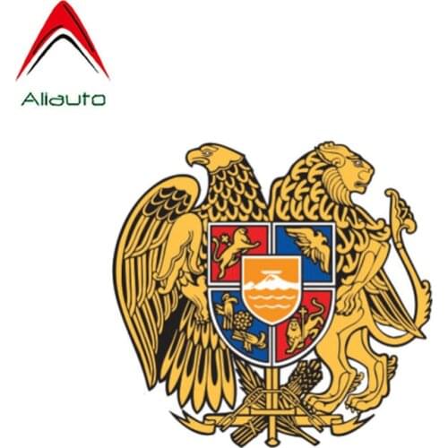 Aliauto Creative Car Sticker Armenia Flag Coat of Arms Styling Vinyl Decal Cover Scratches for Porsche Mazda 6 Peugeot,10cm*10cm