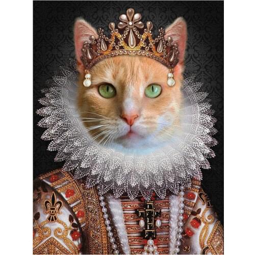 DIY 5D Full Diamonds Embroidery Cartoon square Diamond Painting Cross Stitch Kits Diamond Mosaic Crown Cat icon Home Decoration