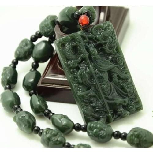 Boutique jewelry Natural hetian jade guangong pendant, jewelry wholesale natural Hetian jade necklace