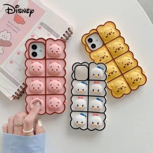 Disney Stress Relief Case For iPhone 12 Mini 11 Pro Fidget Toys Press Soft Silicone Cover for iphone XR XS Max 7 8 Plus SE 2