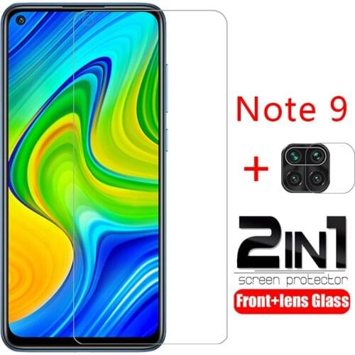 Case on redmi note 9 cover screen protector tempered glass camera lens film for xiaomi readmi note9 protective phone coque bag