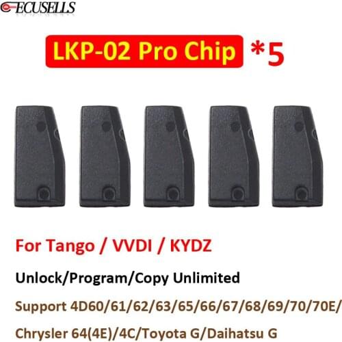 5Pcs LKP-02PRO 4D/4C Blank Car Key Chip for Tango VVDI KYDZ Key Programmer Copy 4D60/61/62/63/65/66/67/68/69/70/70E/4E/4C/G Chip
