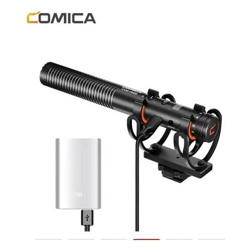 COMICA CVM-VM20 Super Cardioid Condenser Microphone TRRS TRS 3.5mm Video Recording Microphone for Smartphone Camera DSLR