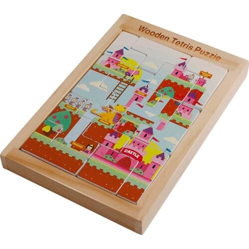 Childrens wooden creative educational toys Variety Tetris puzzle early education puzzle childrens toys M24
