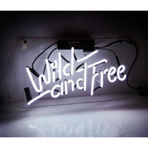 Wild and Free Neon Sign Handmade Neon Wall Signs for Room Decor Home Bedroom Girls Pub Hotel Beach wall Recreational Game Window