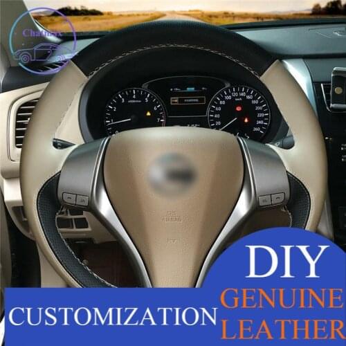 For Nissan Teana 2013-2018 car steering wheel cover hand-stitched DIY custom Anti-slip fit all season comfort touching sense