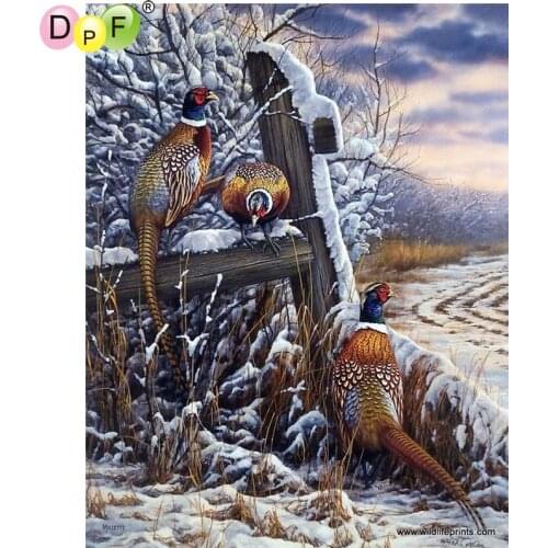 DPF Snow pheasant 5D full square crafts diamond embroidery needlework diamond painting cross stitch home decor diamond mosaic