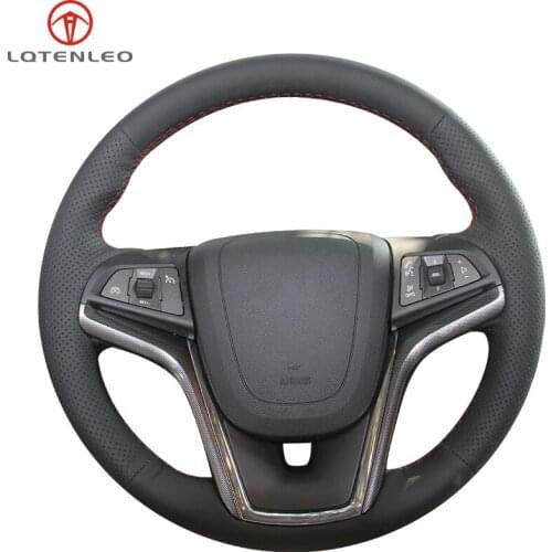 LQTENLEO Black Artificial Leather Car Steering Wheel Cover For Chevrolet Malibu 2011-2018 Volt Camaro 2011-2015 Aveo 2016-2018