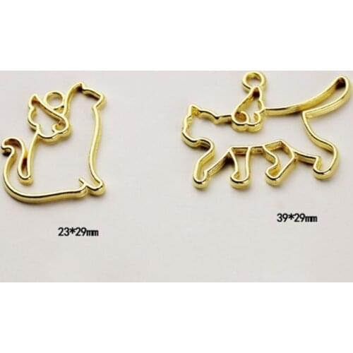 K3ND 11pcs/set Cat Metal Frame Pendant Bezel Setting UV Resin Charm Jewelry Casting Craft DIY Mold