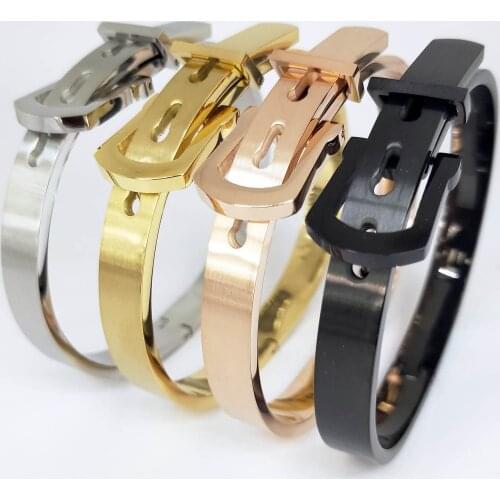 Korean Fashion Stainless Steel Bracelet For Women Luxury Charm Bangles Adjustable Buckle Lover Jewelry Gift For Boyfriend Party
