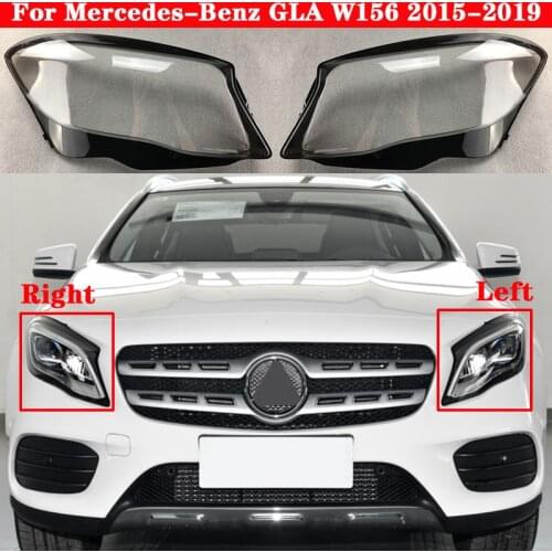 Car Front Headlight Cover For Mercedes-Benz GLA W156 GLA200 GLA220 GLA260 2015-2019 Lampcover Lampshade glass Lens Shell Caps
