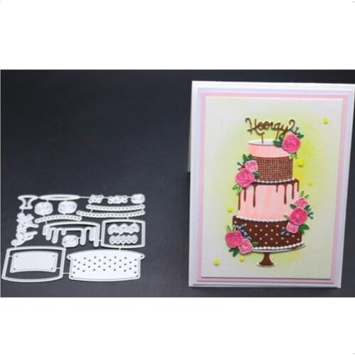 YINISE Metal Cutting Dies For Scrapbooking Stencils Birthday Cake DIY Paper Album Cards Making Embossing Die Cuts Cutter MOLD