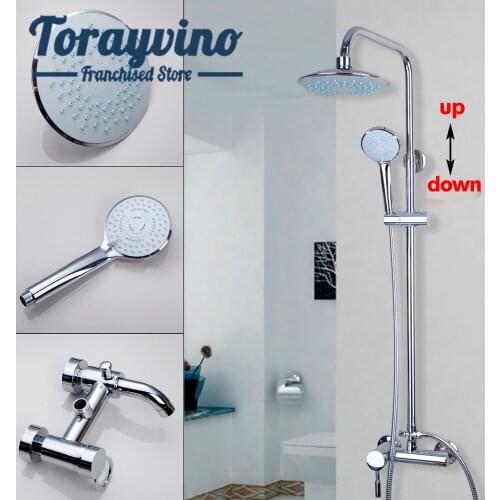 Bath Faucet set Shower Wall Round 8" Rainfall Shower Faucets Set With Bathroom Hand Spray Mounted Polished Chrome Mixer Tap