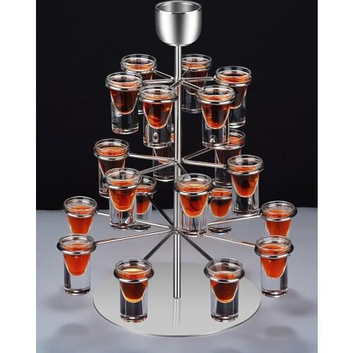 Restaurant stainless steel bullet glass holder set bar cocktail glass holder liquor glass holder dining table foreign wine