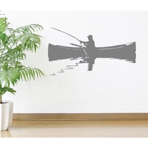 Newly Arrivals Fisherman Vinyl Wall Sticker Fishing Men Hobbies Wall Stickers Home Decor Mural Art Design Fisher Boy Room DW6276