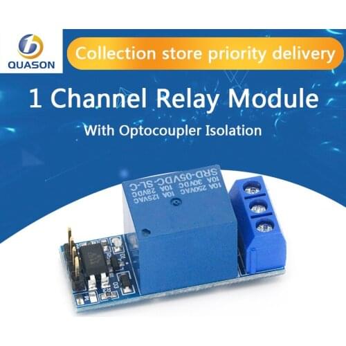 One 1 channel relay module, with optocoupler isolation, fully compatible with 3.3V and 5V Signal, relay control