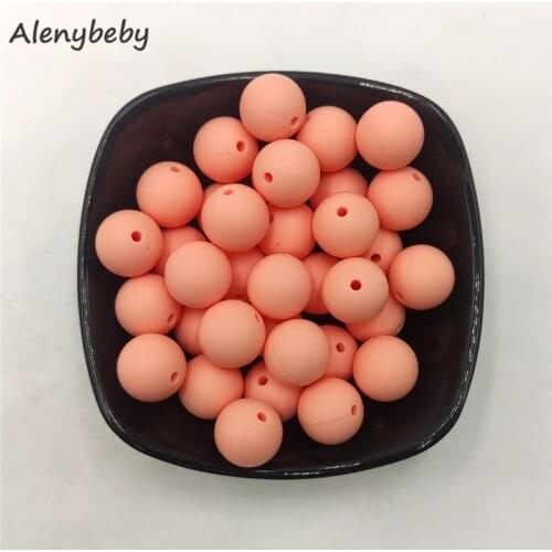 Food Grade Silicone Round Pearl Beads Teether 12/15mm Baby Teething Necklace DIY Pacifier Chain Care Infan Teether Product
