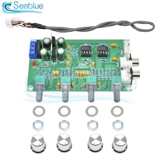 NE5532 Stereo Preamp Preamplifier Board AC 12V-24V Power Amplifier Module RCA Plug Treble Alto Bass Volume Control for Subwoofer
