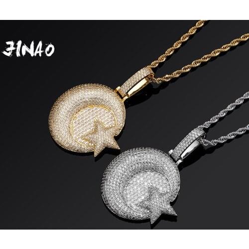 JINAO NEW Charm Ice Cravejado AAA+ Cubic Zircon Moon Stars Design With 4mm Tennis Chain Men and Women Jewelry For Gift