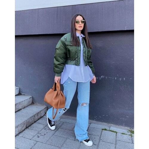 Thickened baseball uniform loose slimming bomber jacket women short cotton-padded jacket winter coat cotton-padded jacket