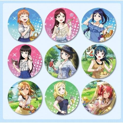 58mm Love Live Sunshine Badge aqours Icons Very Cute Brooch