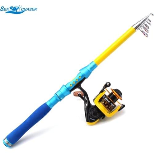 1.8m-3.0m Carbon Fiber Telescopic Fishing Rod carp pole Portable Spinning Rod and Spinning Reels Multifunction set